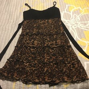 Leopard print ruffled dress